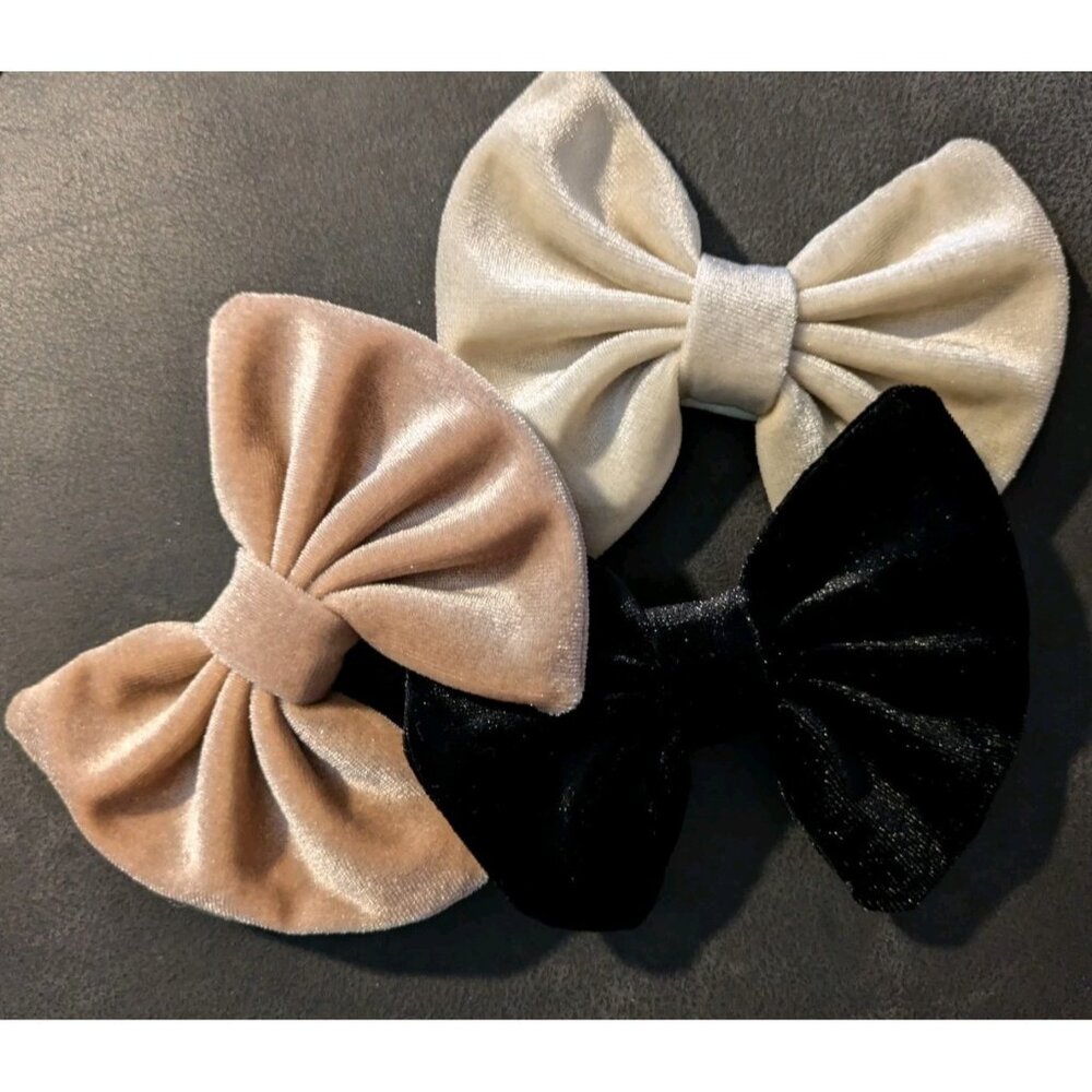 Velvet Baby Bows Headbands Solid Elastic Baby Girl Hair Bows Handmade Newborn